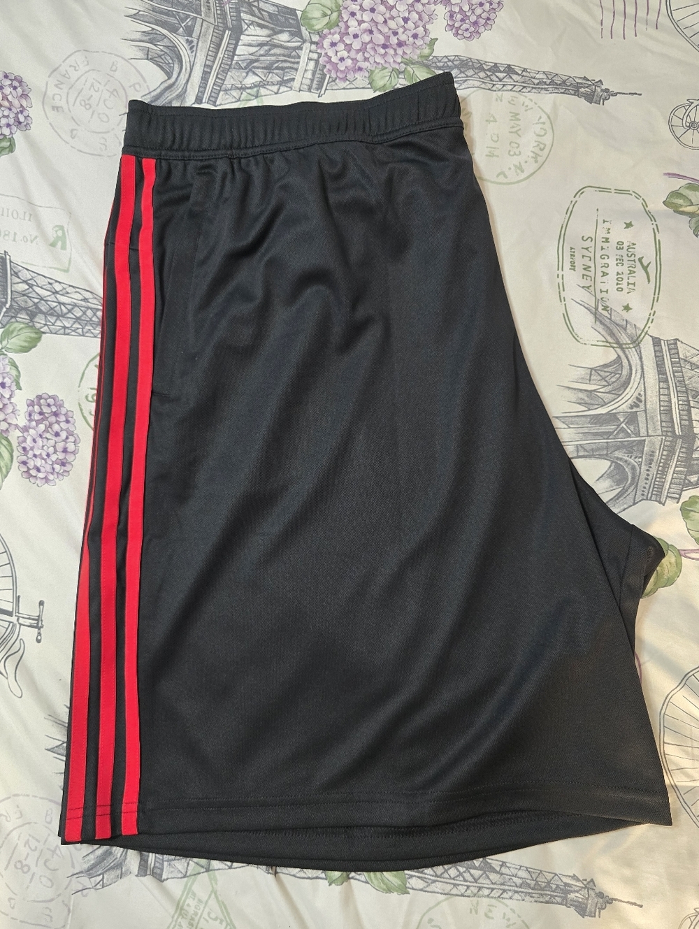 ADIDAS Men's Train Essentials Piqué 3-Stripes Training Shorts Black/Red SZ: XXXL - Picture 8 of 8